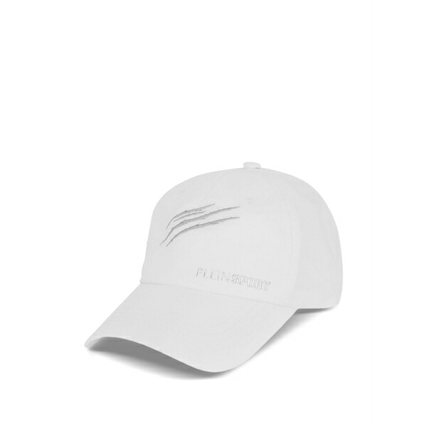 飾り気のない運動競技 メンズ 鳥打ち帽 付属物 Logo-lettering baseball cap White