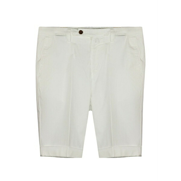 ブリ後ろ側 1949 メンズ 心地よいズボン下 ボトムス Pressed-crease turn-up shorts White