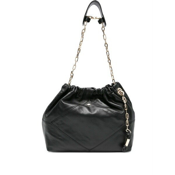 バッシュ レディース ショルダーバッグ 御徒面子 June chain-strap leather shoulder bag Black