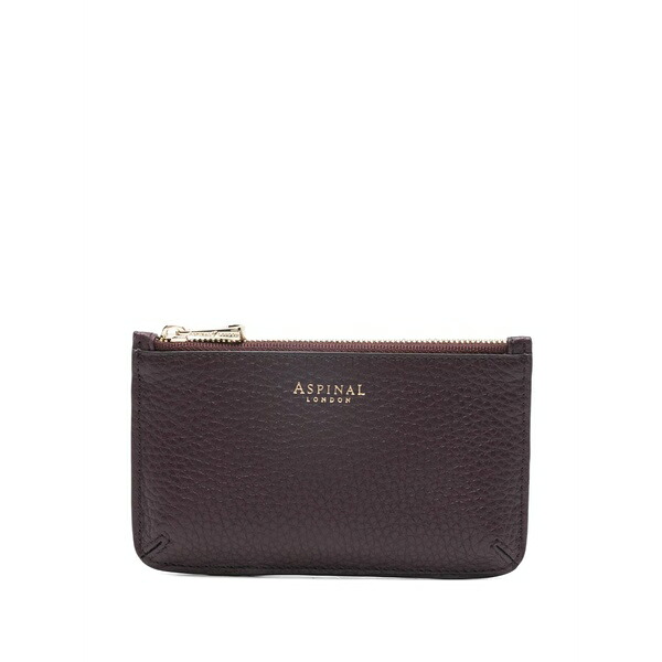 アスピナルオブロンドン レディース 紙入れ 付属品 Ella pebbled-leather cardholder Red