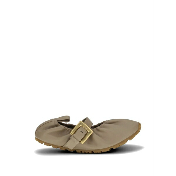 バルマン レディース サンダル シューズ Buckle-strap ballet flats Neutrals