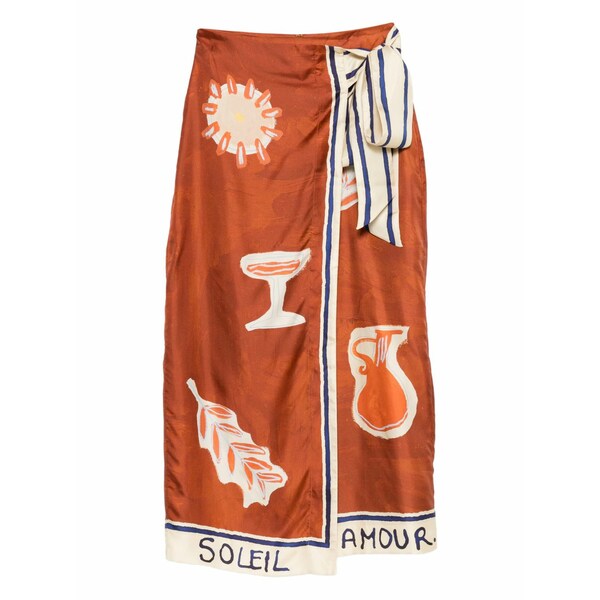 アレメ レディース スコート ボトムス Printed MIDI skirt Brown