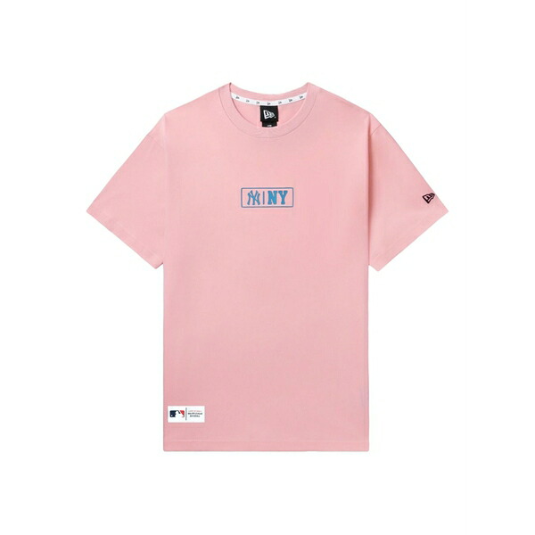 ニュー内鰓 メンズ ティーシャツ トップス Box-logo printed t-shirt Pink