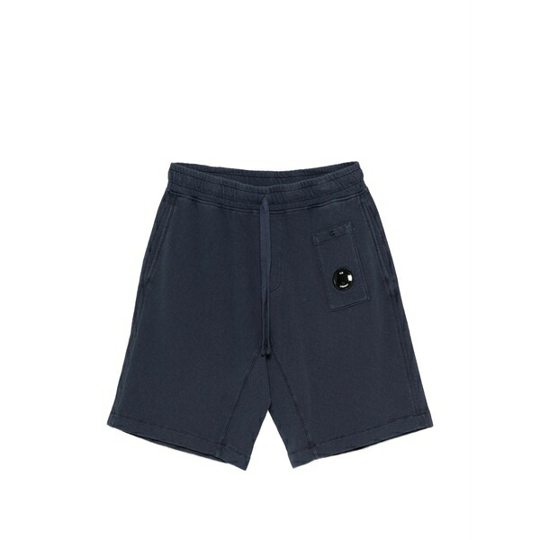 シーピーカンパニー メンズ 心地好いズボン下 ボトムス Fleece drawstring-waist shorts Blue