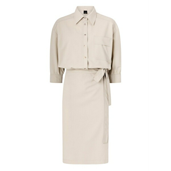 ピンコ レディース 衣装 トップス Tie-waist shirt dress Neutrals