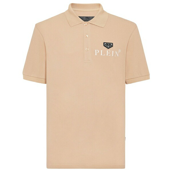 フィリップ飾り気の無い メンズ スポーツシャツ トップス Logo-print cotton polo shirt Neutrals