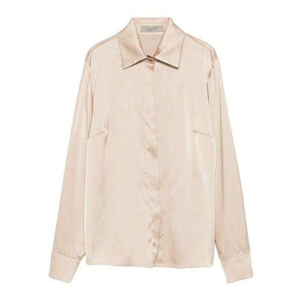 ディー・エクステリア レディース プルオーバー トップス Classic-collar satin shirt Neutrals