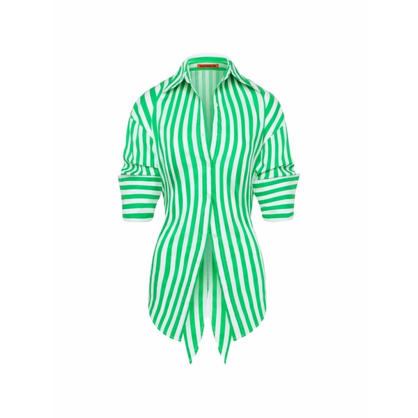サイモン鏡鑑 レディース プルオーバー トップス Loch poplin button shirt Green
