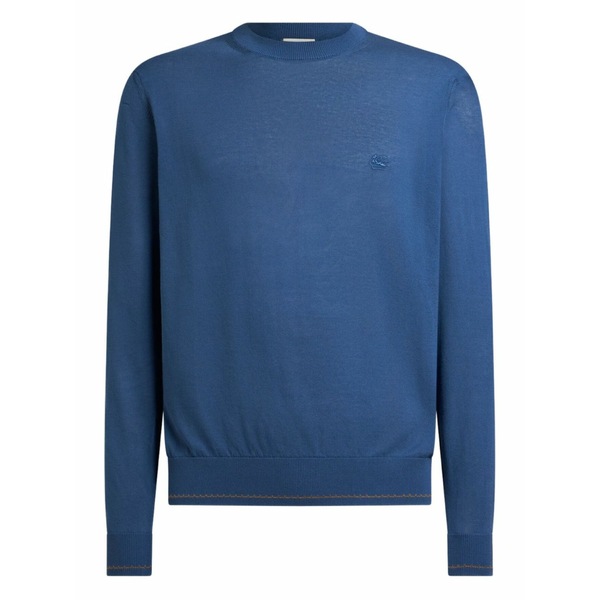 エトロ メンズ 編み物\u0026スウェーター アウター Crew-neck knitted jumper Blue