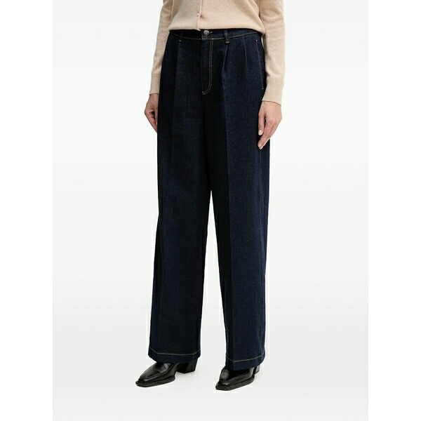 ウイ レディース ジーンズズボン下 ボトムス Pleated denim jeans Blue