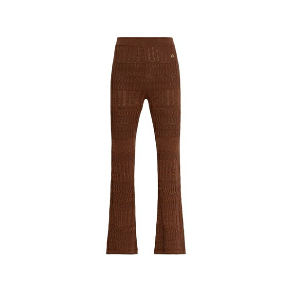 エーケプ レディース 心地好いズボン下 ボトムス Openwork straight-leg trousers Brown
