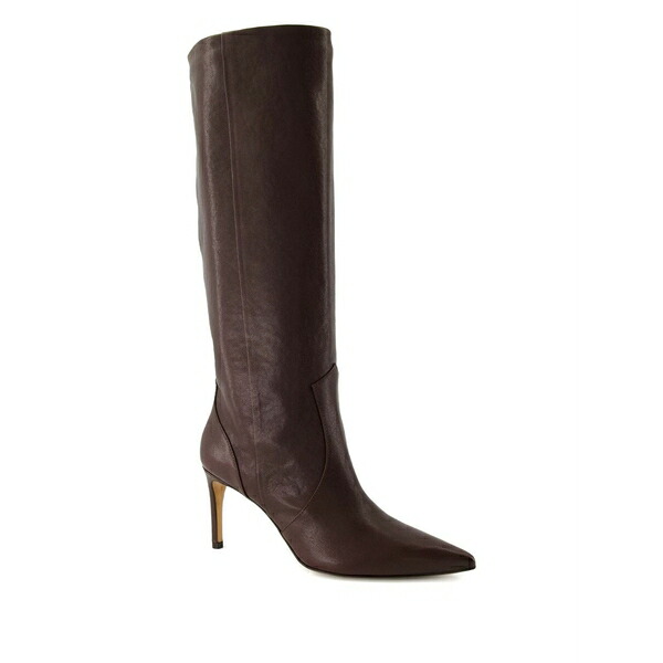 イロ レディース ブーツ シューズ Pointed leather boots Brown
