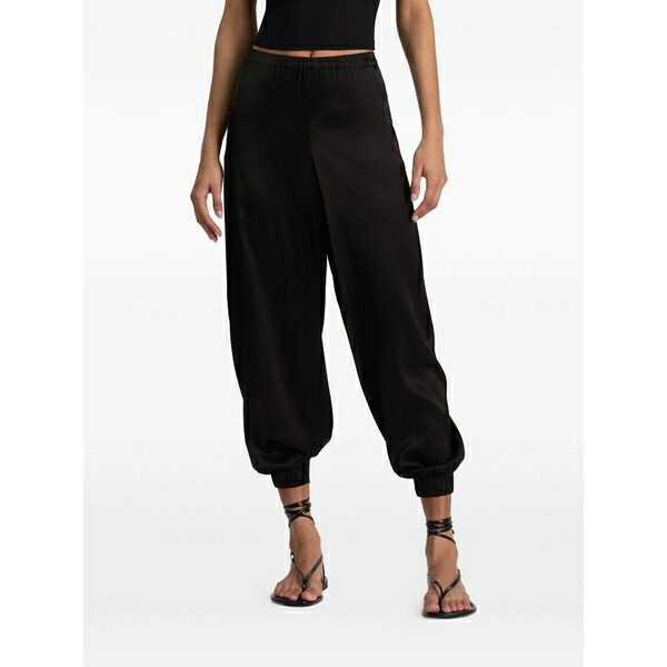 アリス アンド オリビア レディース 心地よいズボン下 ボトムス Declan elasticated-cuff trousers Black