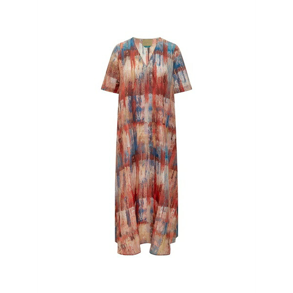 モモン レディース 衣裳 トップス V-neck printed dress Red