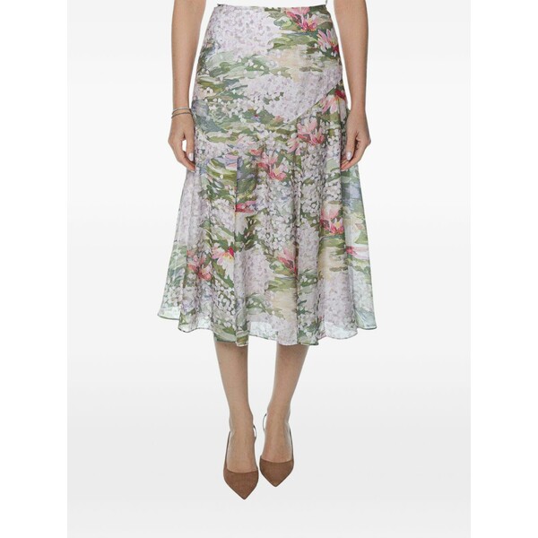 テッドベーカー レディース スコート ボトムス Layda diagonal-seam MIDI skirt White