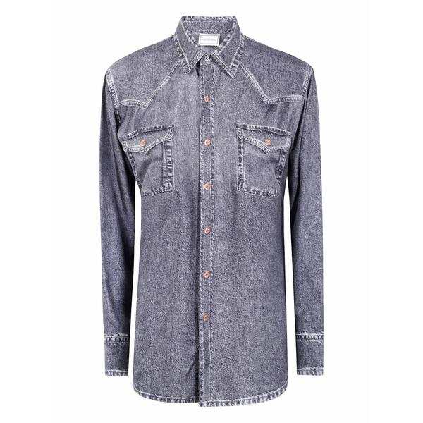 ピエール＝ルイ・マシア レディース ティーシャツ トップス Acid-wash double-pocket shirt Grey