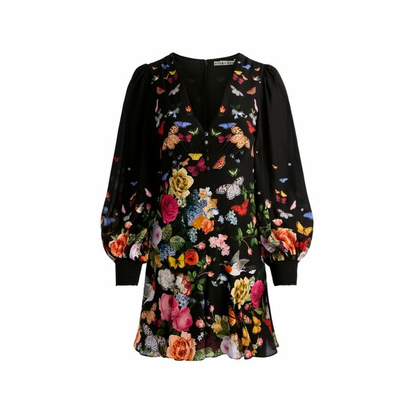 アリス アンド オリビア レディース 衣裳 トップス Irene empire-waist floral mini dress Black