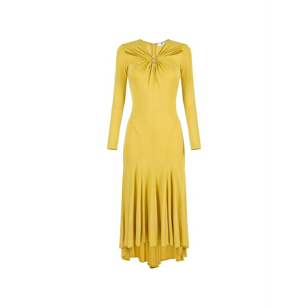 エリザベスフランキ レディース ワンピース トップス Cut-out midi dress Yellow｜asty