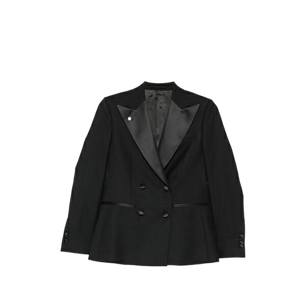 ルイジ・ビアンキ・マントヴァ レディース 上衣＆上衣 アウター Double-breasted blazer Black