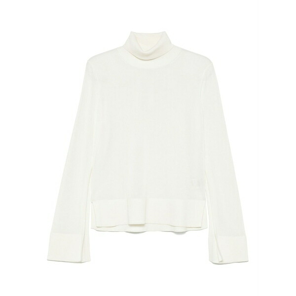 トーテム レディース ティーシャツ トップス Turtleneck slit-sleeve top White
