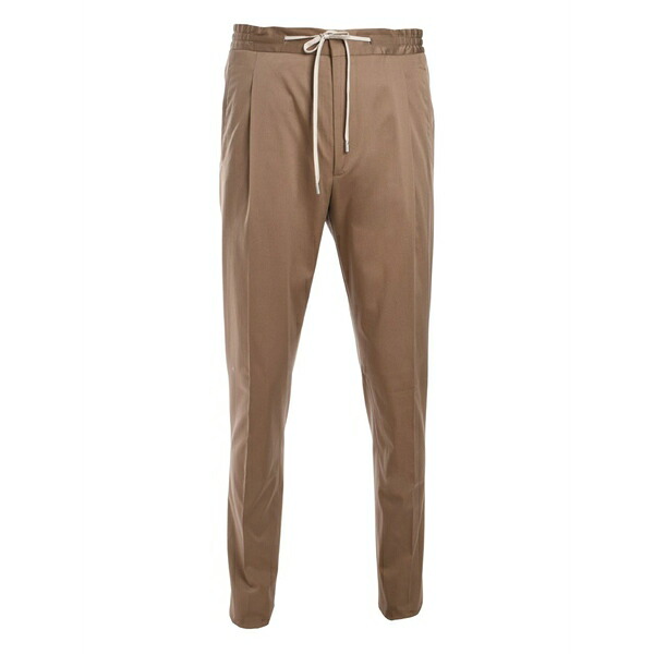 ラルディーニ メンズ 心地よいズボン下 ボトムス Pleated elasticated-waistband trousers Brown