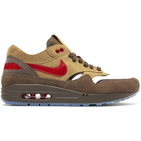 Nike ナイキ メンズ スニーカー  【Nike Air Max 1 CLOT Kiss of Death CHA (Special Box)】  大いさ US_10(28.0珊) Rocky Tan/Sport Red 靴-メンズ靴