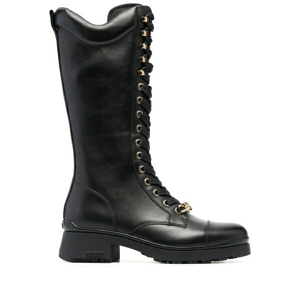 リュージョー レディース ブーツ シューズ Nancy lace-up leather boots  Black