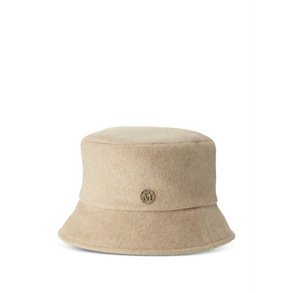 メゾンミッシェル  レディース かぶり笠 添え物 Logo-plaque hat Neutrals