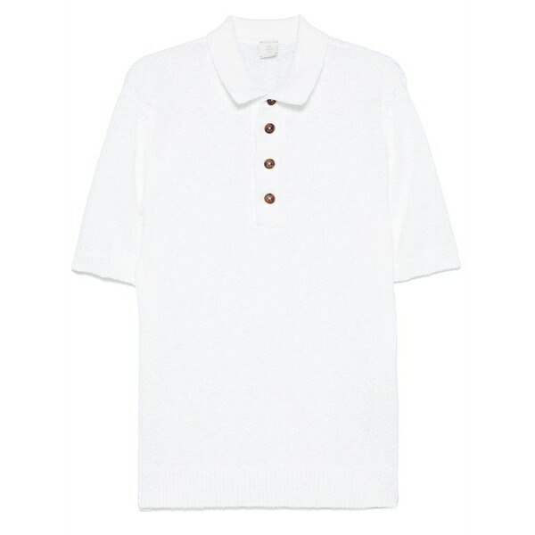 イレブンティ メンズ ポロシャツ トップス Knitted polo shirt White|asty
