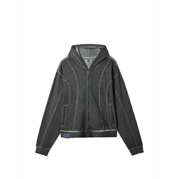 イズエ メンズ パーカー・スウェットシャツ アウター Zip-up hoodie Grey