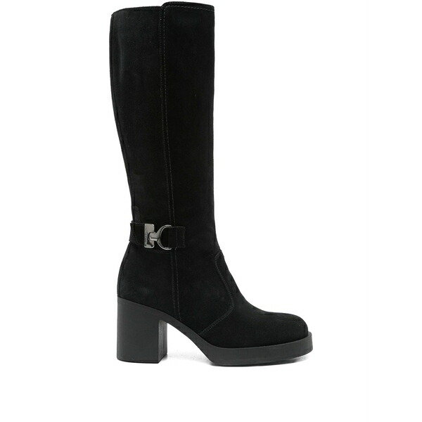 ネロ ジャルディーニ レディース ブーツ シューズ 75粍 buckle-detail block-heel boots Black