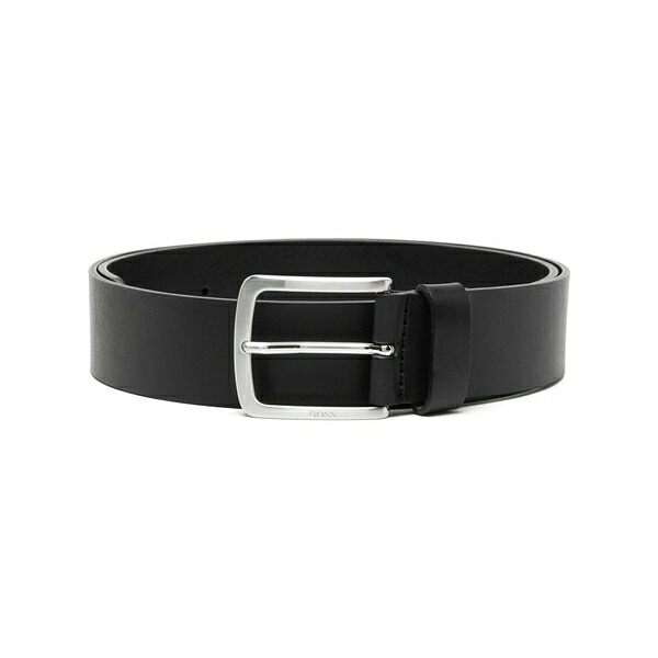 元締め メンズ 胴締め 付属品 Engraved-logo buckle belt Black