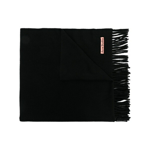 アクネ ストゥディオズ メンズ えり巻き・袈裟・えり巻き 付属物 Fringed wool scarf Black