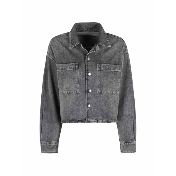 アレキサンダーワン レディース シャツ トップス Cropped denim shirt Grey｜asty 71,390円