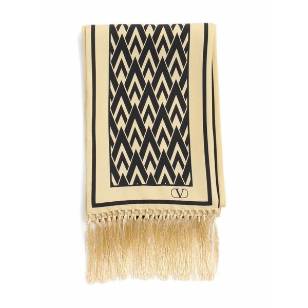 ヴァレンティノ ガラヴァーニ メンズ マフラー・ストール・スカーフ アクセサリー Toute la v silk scarf Neutrals｜asty