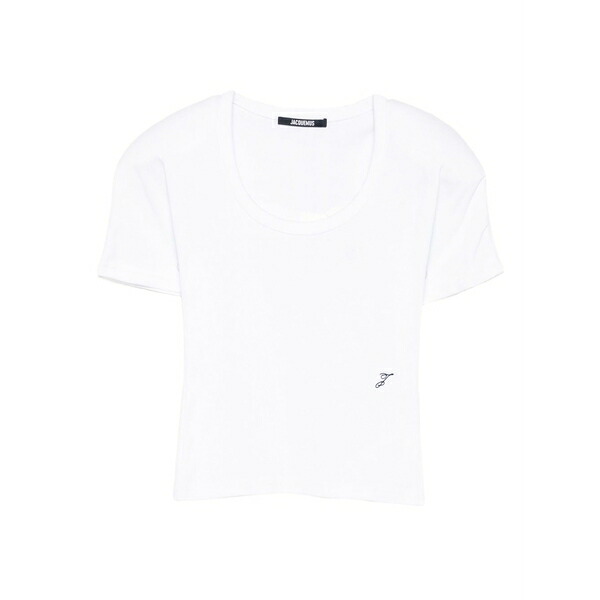 ジャクエムス レディース プルオーバー トップス Scoop-neck cotton t-shirt White