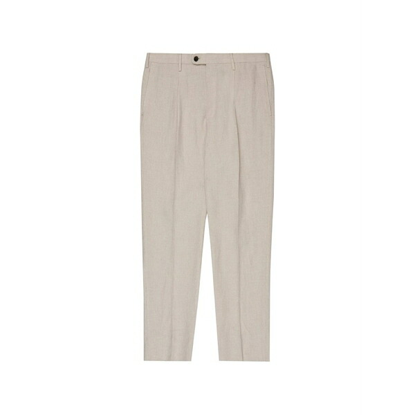 インコテックス メンズ カジュアルパンツ ボトムス Patterned linen trousers Neutrals｜asty