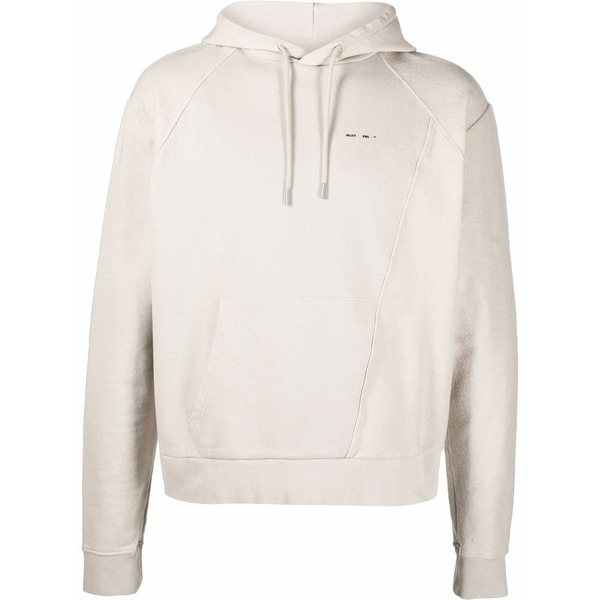 ヘリオットエミル メンズ パーカー・スウェットシャツ アウター Panelled organic cotton hoodie Neutrals|asty