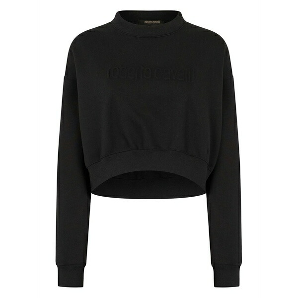 ロベルトカヴァリ レディース ニット&セーター アウター Cropped sweatshirt Black｜asty