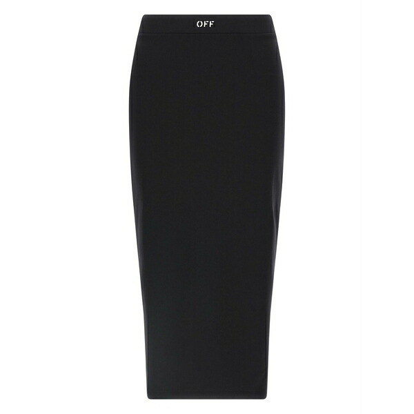 オフホワイト レディース スカート ボトムス Logo-waistband skirt Black｜asty