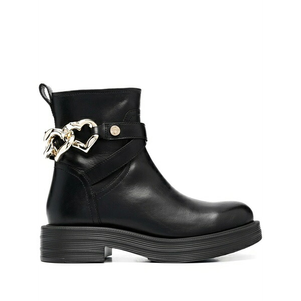 優しいこと モスキーノ レディース ブーツ シューズ Heart-charm ankle boots Black