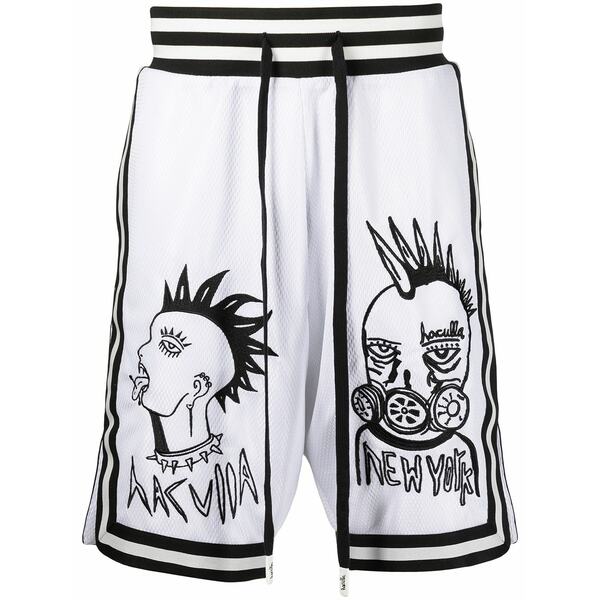 ハクーラ メンズ カジュアルパンツ ボトムス Face off print basketball shorts White|asty