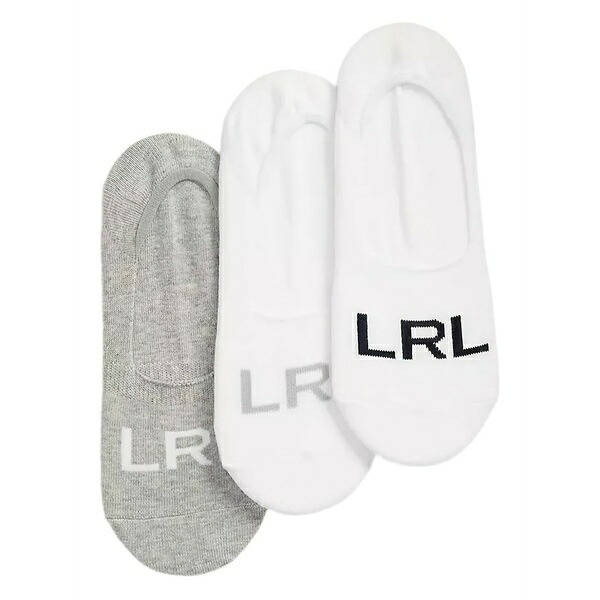 ラルフローレン レディース ソックス アンダーお召しもの Logo-print no-show socks (pack of three) White