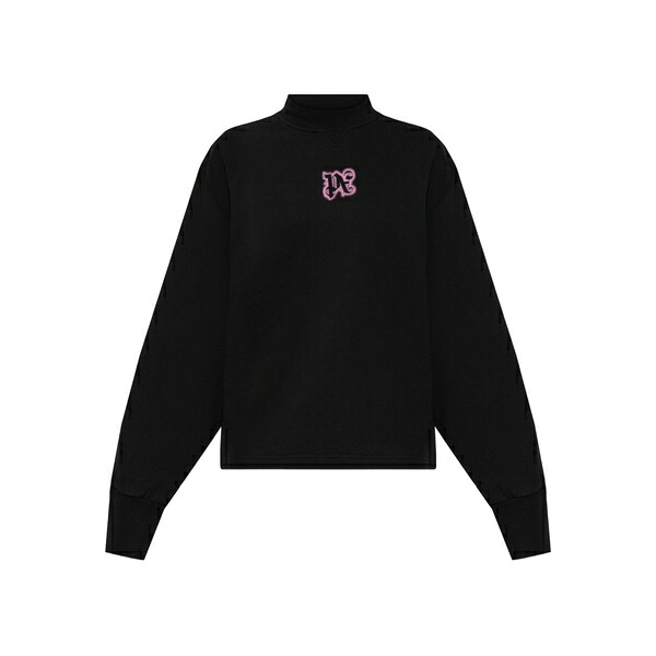 パーム・エンジェルス レディース 編み物\u0026スウェーター アウター Logo-detail mock-neck sweatshirt Black
