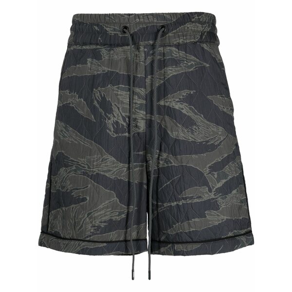 ミストリーハードレアリシーン メンズ カジュアルパンツ ボトムス Quilted camouflage track shorts Green|asty