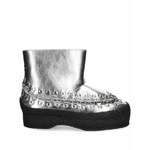 青色大理石 メンズ ブーツ シューズ Metallic-effect ankle boots Silver