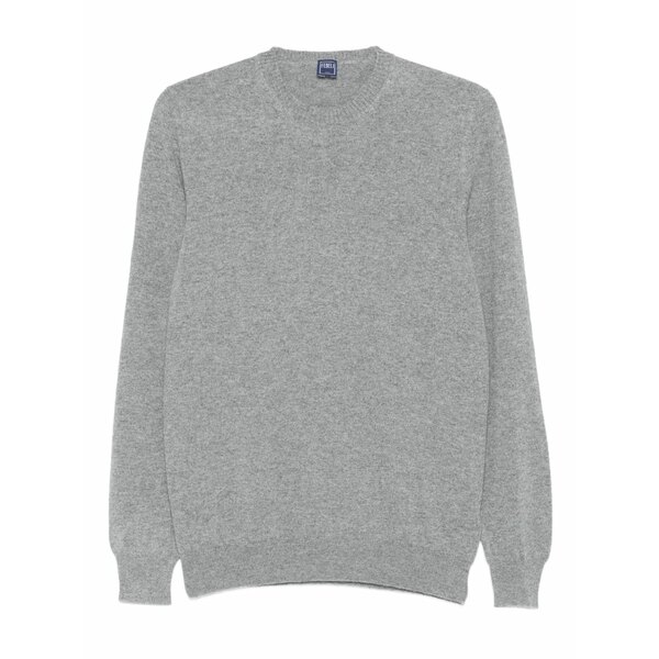 フェデーリ メンズ ニット&セーター アウター Round-neck cashmere sweater Grey｜asty