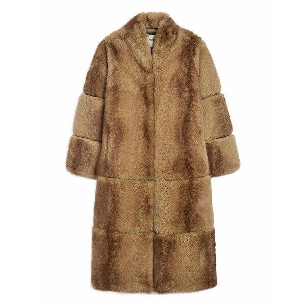 アッパリス レディース 厚地の外套 アウター Sylke single-breasted faux-fur coat Brown