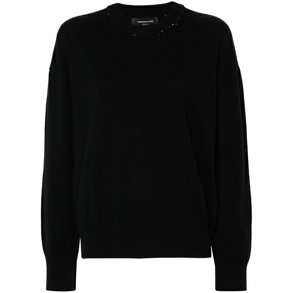 ファビアナ フィリッピ レディース 編み物\u0026スウェーター アウター Sequin-embellished jumper Black