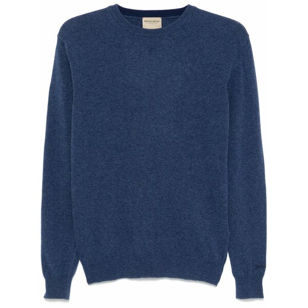 毛糸 分限者 メンズ 編み物\u0026プルオーバー アウター Wool sweater Blue